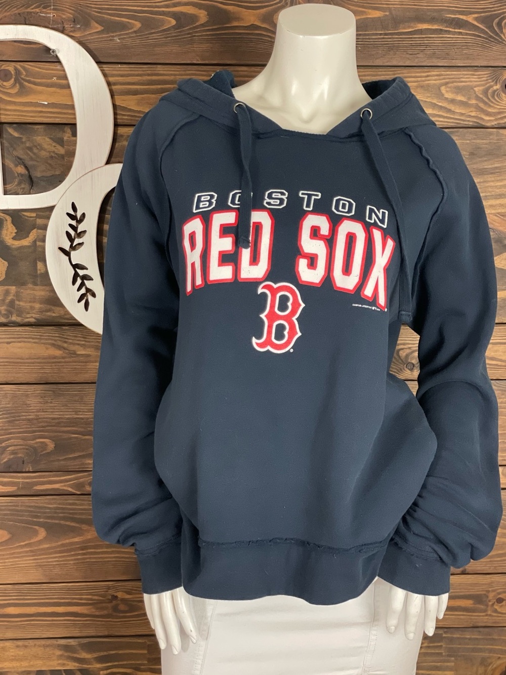 Campus Lifestyle Sports Spirit Wear Boston Red Sox Navy Crewneck Hoodie Sweater